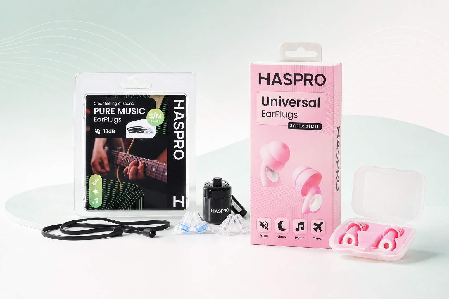 Haspro Universal och Pure Music återanvändbara öronproppar hos NPFbutiken