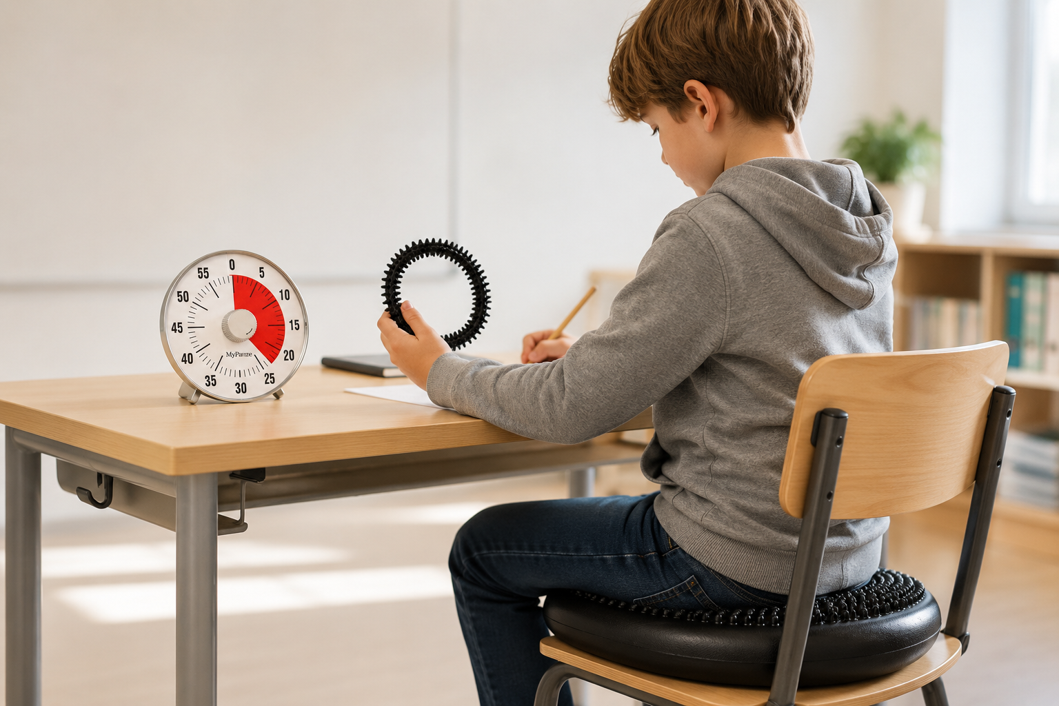 Nya hjälpmedel från MyPauze som skapar bättre förutsättningar för fokus, diskret rörelse och tydligare tid i klassrummet.